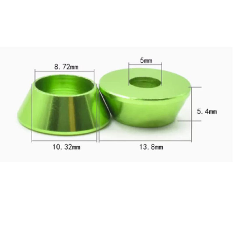 Alextend 50pcs M5 Cone Cup Washers Anodized Aluminum Alloy Screw Gasket Countersunk Washers (Green) - Image 2